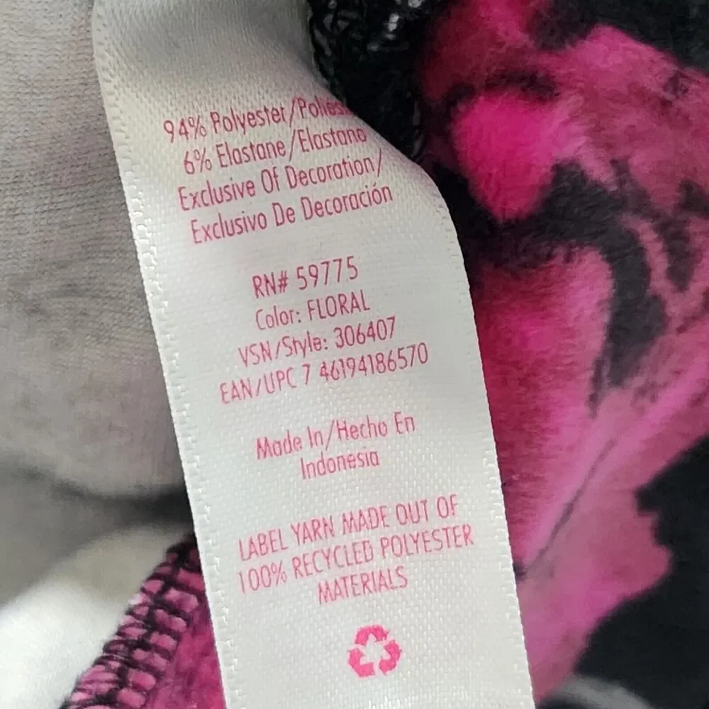 Justice Sweater For Girl's Size XSmall 5/6 Black Floral Super Soft